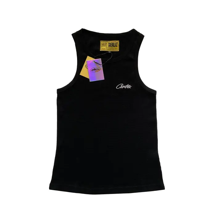 CORTEIZ Camisa casual con bordado de crucero Devil Island, camiseta básica sin mangas con cuello en V para deporte de baloncesto de verano para hombre, camiseta de fitness para parejas de moda de American High Street - 1