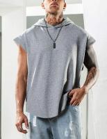Camiseta deportiva sin mangas para hombre, Jersey informal con capucha de Color sólido, chaleco holgado, novedad de 2024 - details 6