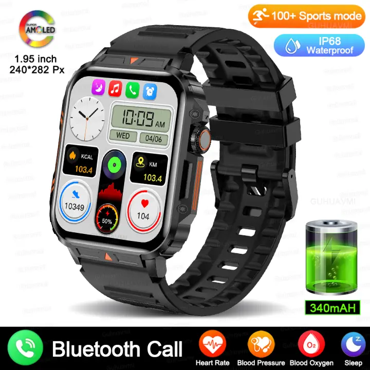 Reloj Inteligente para Deportes al Aire Libre Militar con Pantalla AMOLED de 1.95 pulgadas - 1