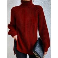 Suéteres de mujer, suéter informal de punto con cuello alto, tops, jerséis para mujer - details 3