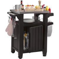 Mueble Barbacoa Grande para terraza o jardín Exterior con Ruedas, Capacidad 207 litros, Color Marrón - details 11