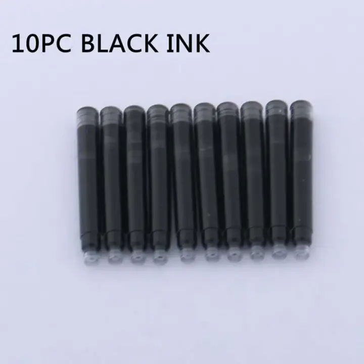Pluma estilográfica negra de moda, bolígrafo de tinta con punta doblada de plástico de cuerpo largo de 0,38 mm y 0,5 mm, suministros de oficina, papelería, novedad de 2022 - 1