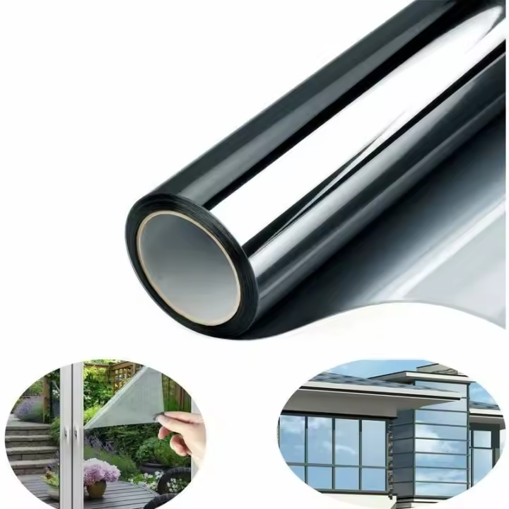 Película de espejo unidireccional de privacidad, pegatina y película de ventana, protección Solar Anti-UV, autoadhesiva - 1