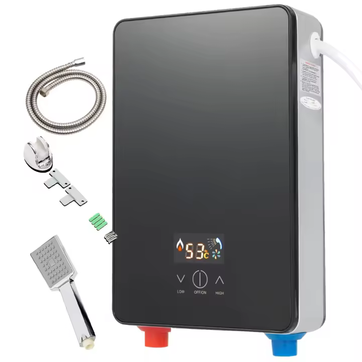 Calentador de agua eléctrico instantáneo sin tanque, 6500W, cocina, baño, ducha, 220V - 1