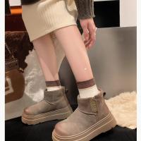 Botas de Nieve de Piel Escarchada Zapatos de Algodón Cálidos y Gruesos para Mujer, Temporada de Invierno 2025 - details 7