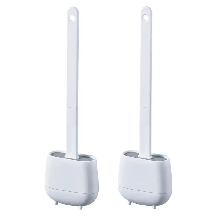 Escobilla de Inodoro Wellhome Mango Antideslizante Secado Rápido Blanco Muebles y Decoración - 1