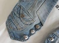 Chaqueta Ustada retro sin mangas para mujer, chaleco vaquero informal, pantalones cortos de un solo pecho para mujer - details 6