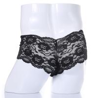 Encaje Sexy Ropa Interior Hombres Boxer hombre Transparente Bragas Ultra Finas Bolsa de Pene Sissy Hombre Bóxers Pantalones Cortos cueca - details 3