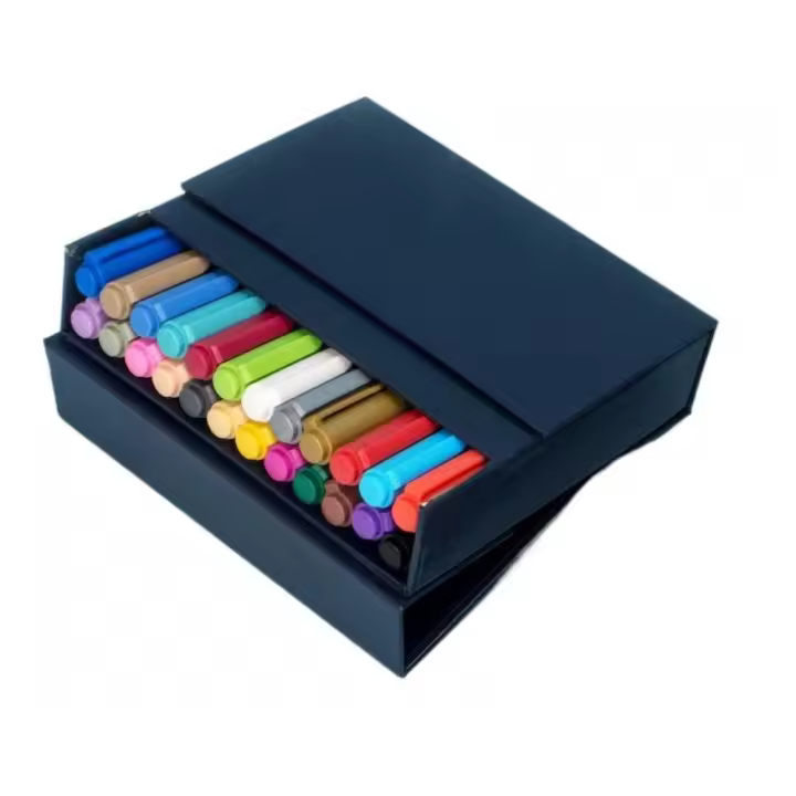 Rotulador de pintura acrílica de doble punta 24 colores, punta fina y ultrafina, resistente al agua, para roca, madera, vidrio, metal, cerámica y más - 1