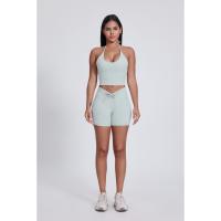 Shorts deportivos de cintura alta con lazo para mujer, para gimnasio, yoga, fitness y entrenamiento. - details 9
