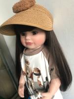 BZDOLL-bebé Reborn realista de 55cm y 22 pulgadas, juguete con cuerpo completo de silicona, bonito regalo de cumpleaños, pelo largo marrón - details 3