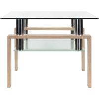 Mesa Moderna de Centro con Tapa de Cristal Transparente y Base de Metal Negro (100x60 cm) - details 35
