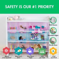 estantería para niños, estantería organizadora para juguetes con 9 cajas de almacenamiento, blanco/blanco - details 17