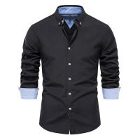 Camisa informal versátil para hombre, Tops de manga larga de Color sólido, ropa de otoño, nueva moda, 2024 - details 3
