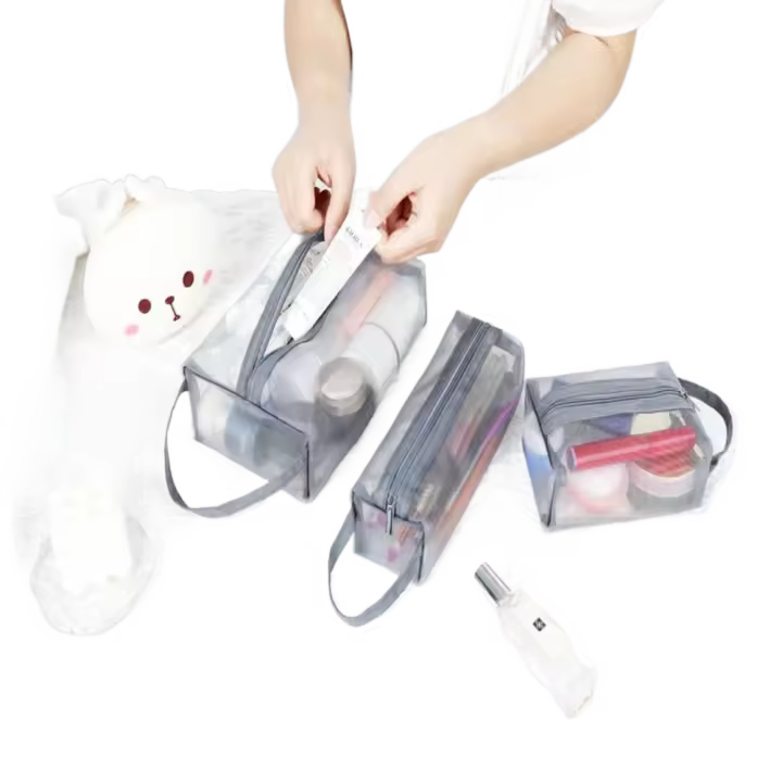 Handbag Student Stationery Bag Toiletry Bag Skin Care Storage Bag Korean Storage Bag Women Cosmetic Bag Zipper Makeup Bag - 1