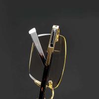 Gafas de lectura premium sin bordes para presbicia de material metálico natural y gafas masculinas para edades de 1,0 a 4,0 - details 4