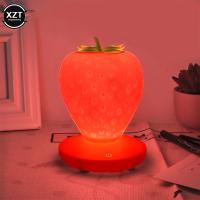 Lámpara LED de fresa para dormitorio, luz nocturna de silicona con Sensor táctil, recargable por USB, regulable, idílica, para decoración de casa - details 1