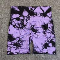 Nuevos pantalones cortos de yoga teñidos anudados, monos de mujer, monos deportivos de punto sin costuras para correr al aire libre, pantalones elásticos de cintura alta con - details 9