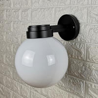 Luz de pared para interiores y exteriores con sombra de globo acrílico blanco o transparente para entrada, porche, Patio, Exterior, Base E27, linterna de pared - details 5