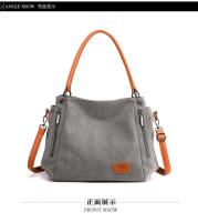 Bolso de hombro de mujer de lona cruzado de gran capacidad para estudiante literario simple - details 16