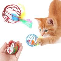 Juguete para mascotas para gatos - Jaula con bolas de ratón de color aleatorio para gatitos - Suministros y accesorios para mascotas para felinos - details 0