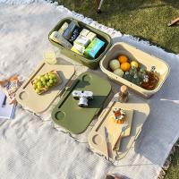 Caja de almacenamiento plegable de plástico para exteriores, mesa de Camping, cesta de Picnic impermeable de gran capacidad con tapa abatible, cesta para artículos diversos, barbacoa - details 16