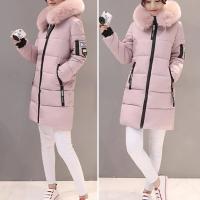 Moda mujer invierno algodón abrigo Parka grueso acolchado relleno con capucha longitud media cálido Zip Up Slim señora abajo abrigo largo - details 14