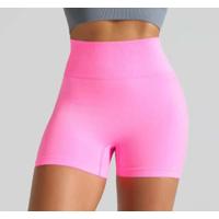 Pantalones cortos de yoga para mujer, color rosa, levantamiento de cadera, pantalones cortos de entrenamiento sin costuras, absorbentes del sudor y transpirables - details 9
