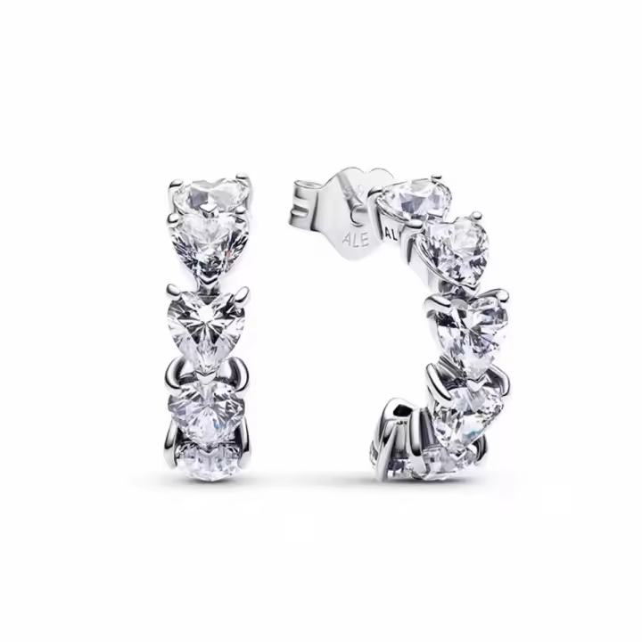 Pendientes brillantes en forma de corazón. 293657   C01, adecuado para mujeres - 1