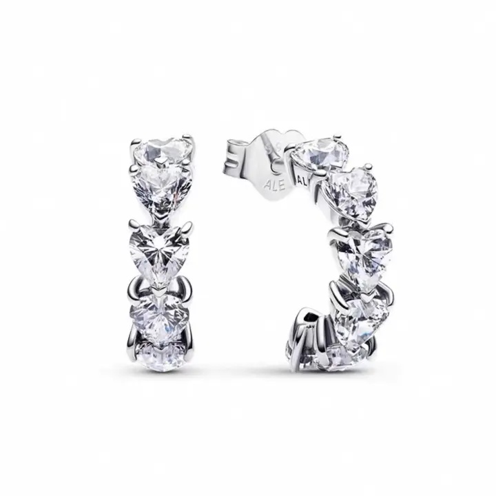 Pendientes brillantes en forma de corazón. 293657   C01, adecuado para mujeres - 1