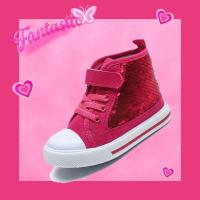 Zapatos de lona para niños primavera y otoño tendencia alta con lentejuelas zapatos de princesa niñas hebilla zapatos casuales de tablero - details 6
