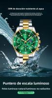 Reloj Nórdico para Hombre Función de Cuarzo Multifunción, Calendario, Fase Lunar, Resistente al Agua, Pulsera de Acero Inoxidable Elegancia para Oficina y Tiempo Libre - details 9