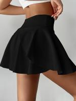 Skort Deportivo de Tiro Alto para Mujer - , Mezcla de Espándex/Poliestere Elástico, Plisado con Bolsillos para Tenis, Correr y Estilo Activo, Ropa Casual Atlética |   Textura Suave - details 10