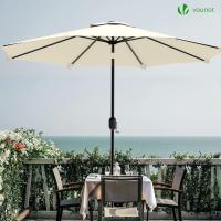 Sombrilla de Playa Grande Parasol Inclinable con Manivela Protección UV para Patio, Jardín, Piscina, Exterior Gris - details 24