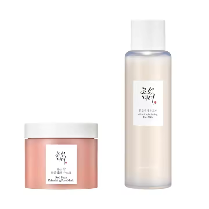 Hot Beauty of Joseon Red Bean Mascarilla refrescante para poros con tónico facial de leche de arroz que repone el brillo para pieles secas y opacas - 1