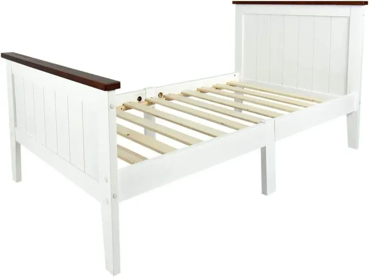 Cama Infantil de Madera - Nogal París - con Colchón Espuma, para niños, Color Blanco, Espacio para Dormir: 140/70 cm - 1