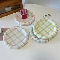 Bonita plato único de cerámica coreana para pastel, comida, cena, desayuno, postre, ensalada, plato decorativo, mesa - details 2