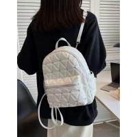 2025 nueva mochila popular rombo bordado hilo remache mochila pequeña fragante cuero suave niñas compras bolsa versátil - details 3