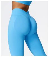 Mallas de Yoga para mujer, pantalones deportivos sin costuras de cintura alta, con realce de caderas, para entrenamiento y correr - details 24