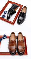 Mocasines de cuero estilo británico de un pedal, informales, con doble hebilla, para negocios. - details 9