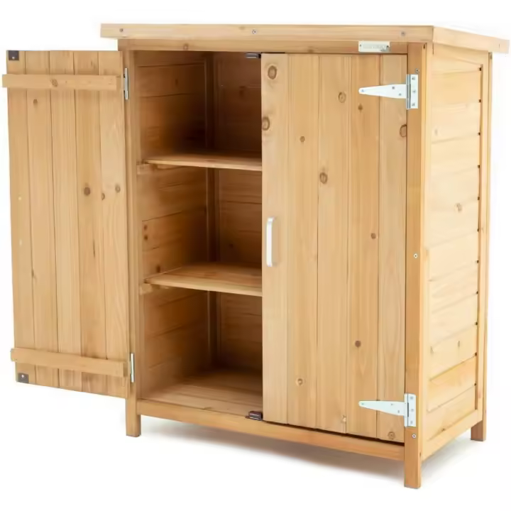 Armario Multiusos para Jardín Abby 40x75x90 cm en Madera con 2 Capas de Pintura Impermeable |   Patas y Suelo - 1