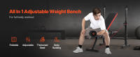 Juego de banco de pesas SucceBuy 6 en 1, ajustable de 600 libras, práctico para entrenamiento de fuerza en el gimnasio en casa con función plegable. - details 0