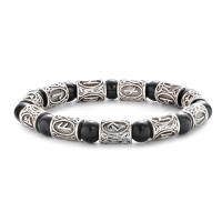 Pulsera de cuentas de runas vikingas para hombre, brazaletes étnicos con símbolo de Odín, joyería de Metal, pulseras con dijes de piedra Natural - details 6