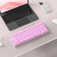 Teclas transparentes de niebla rosa de 115 teclas, teclas de cristal para PC, teclas RGB brillantes, perfil MDA para teclado MX Switch - details 5