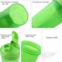 Botella coctelera de 400ML con bola inoxidable, batidos de proteínas de plástico sin BPA, a prueba de fugas para entrenamiento en polvo, gimnasio y deporte - details 2