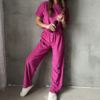 2025 nuevo cómodo señoras traje moda casual top pantalones primavera verano - details 5