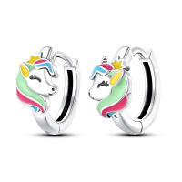 2023 100% Plata de Ley 925 2 uds pendientes de aro con dijes para mujer elegantes pendientes de arcoíris de ensueño regalos de joyería de cumpleaños perfectos - details 12