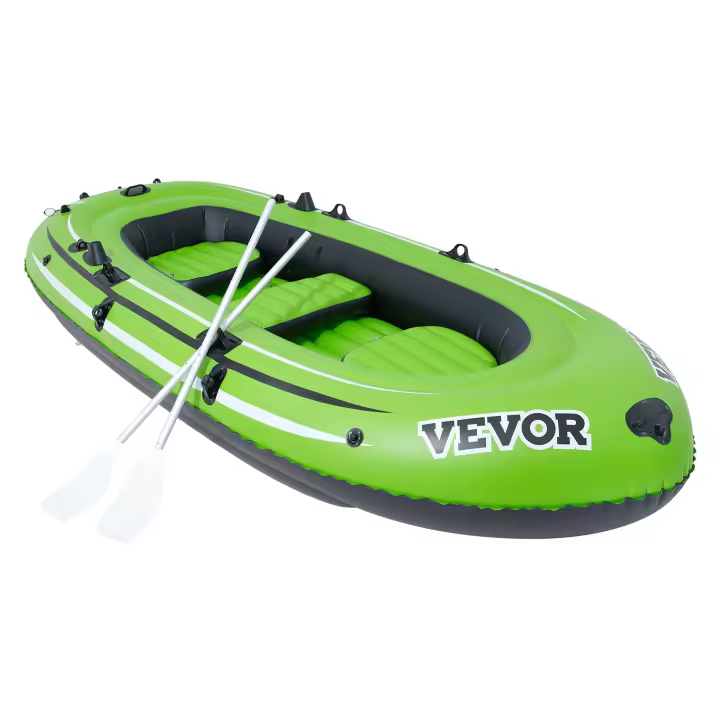 VEVOR-bote de pesca inflable para 5 personas, balsa portátil de PVC fuerte, Kayak, remos de aluminio de 45,6" - 1