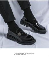 Zapatos de cuero casuales brillantes que aumentan la altura de los hombres Versión coreana de zapatos de cuero pequeños de moda - details 12