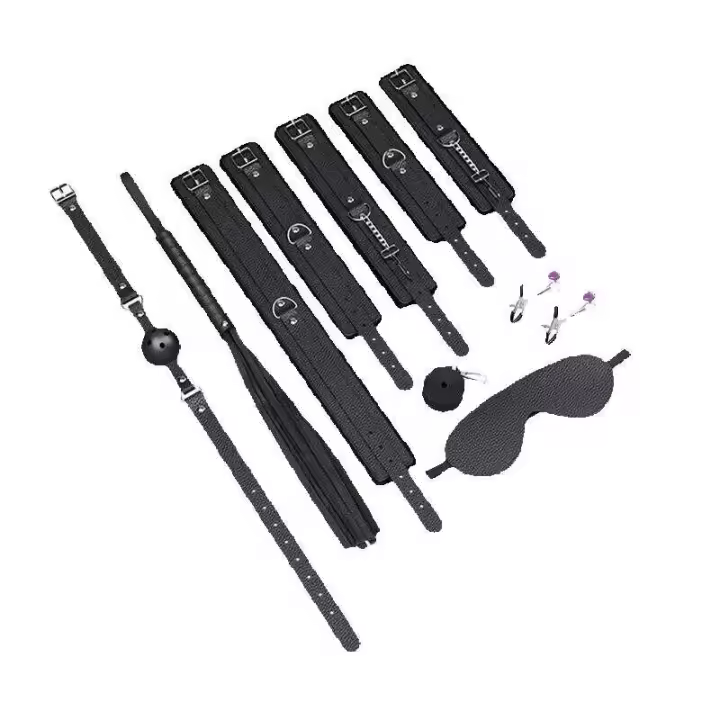 Juego de Cuero Leten Conjunto de Lazos para Adultos Restracciones de Tobillo y Mano para Pareja - 1